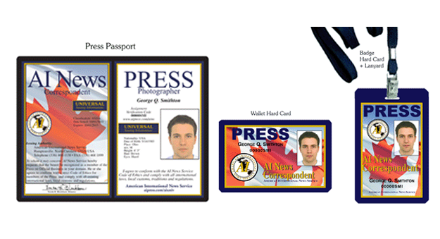 press credentials, journalist badge